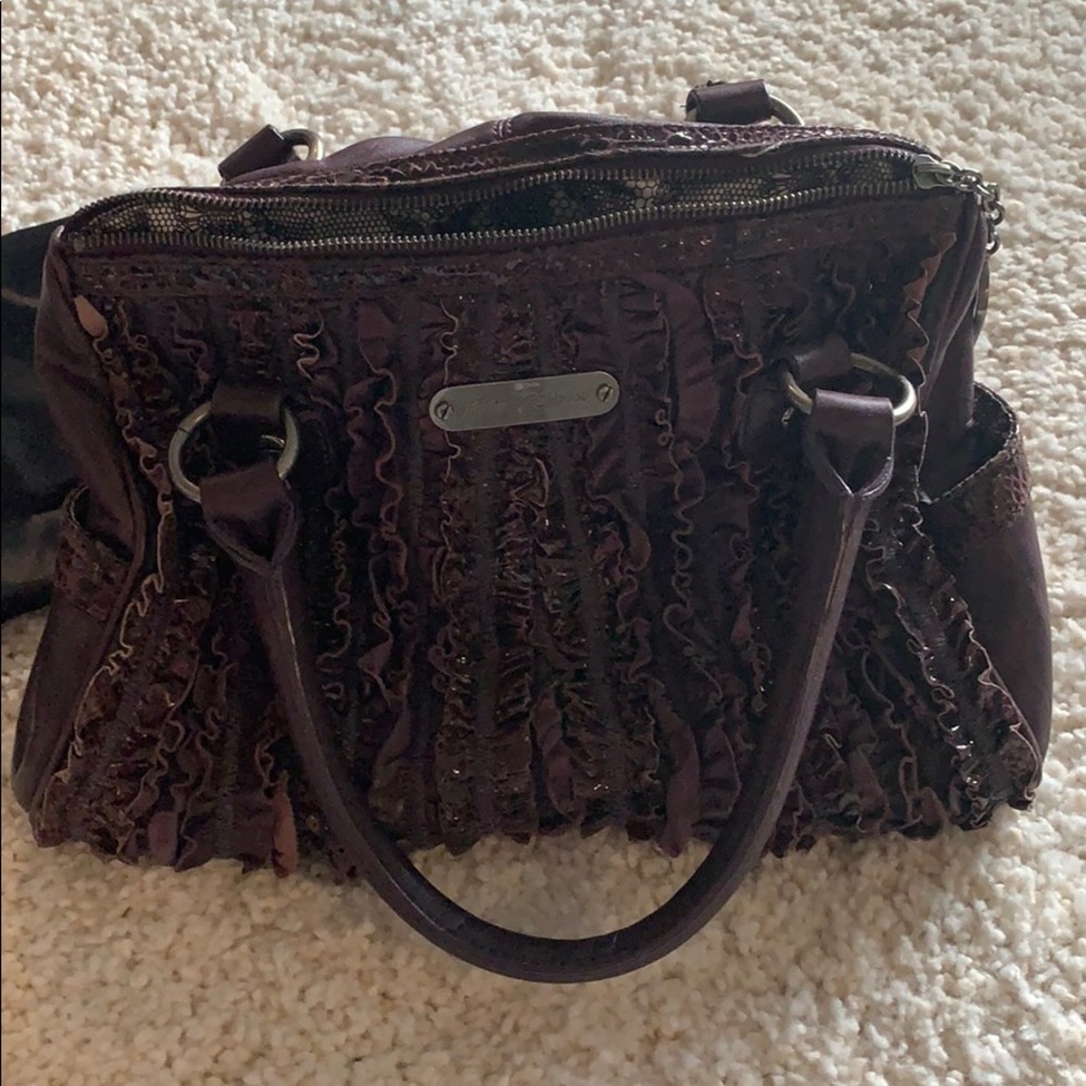 Betsy Johnson deep purple speedy bag